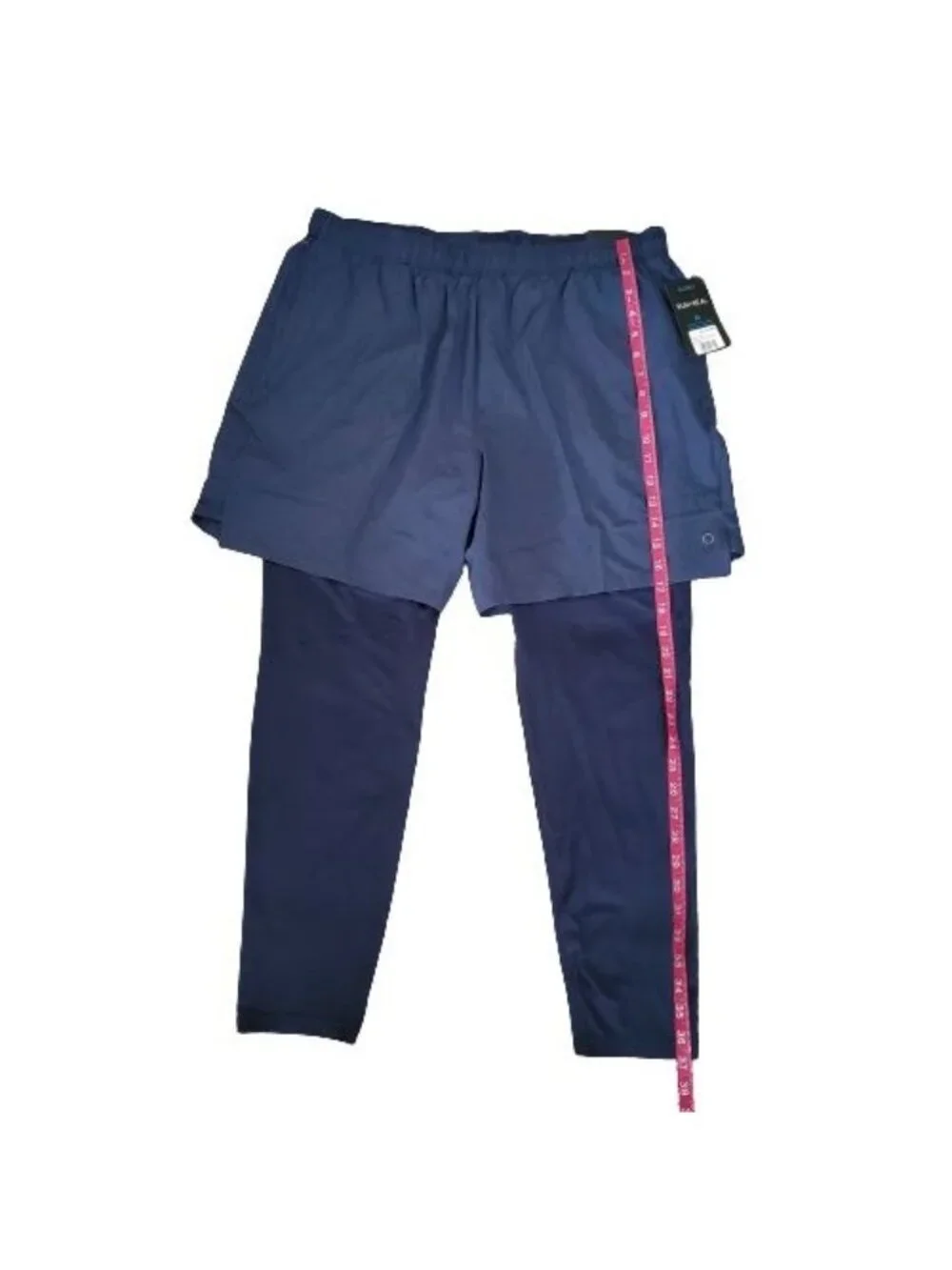 Skora Men's Run Real 2-In-1 Running Shorts and Pants Indigo Ink Chambray Size XL